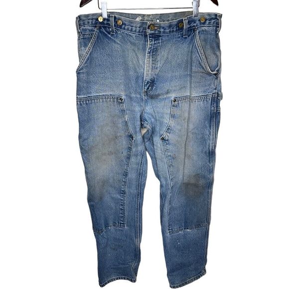 Carhartt Double Knee Denim Carpenter Pants Size 38 - Picture 1 of 8